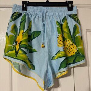 Farm Rio Summer Foliage Scarf Shorts